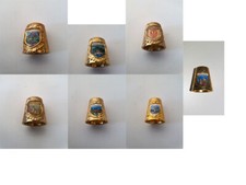 7 x Messing Fingerhut goldfarbig G&ouml;ssweinstein,Fichtelsee,Bad Steben,Potsdam,usw