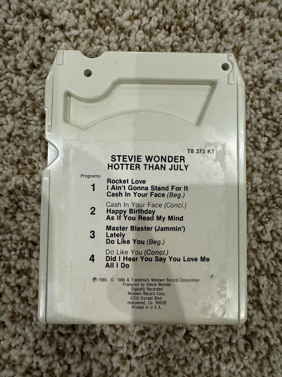 Stevie Wonder Hotter Than July 8 Track Tape 1980 Tamla # T8-373-KT