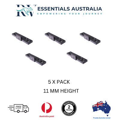 CUPBOARD & DOOR LOCK STRIKERS 5 PACK BLACK 11mm HIGH FOR CARAVAN STRIKER PLATES