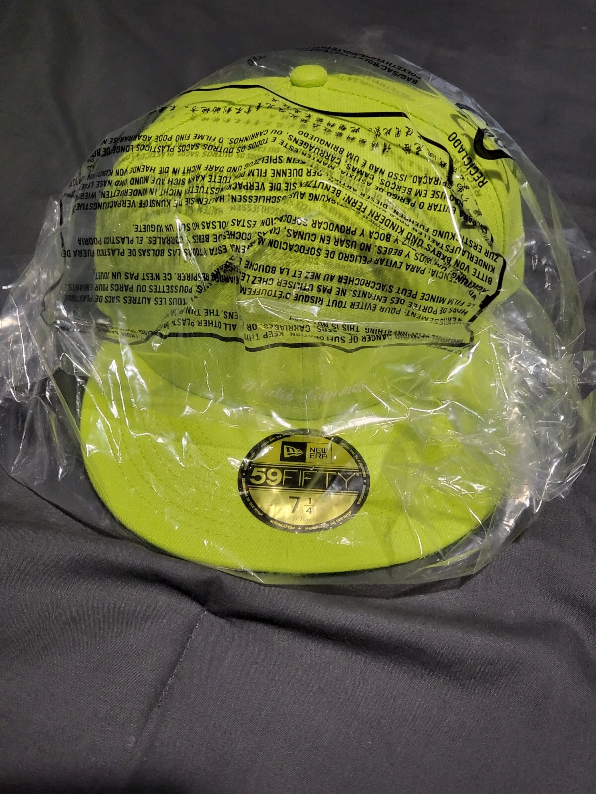 Chapeau ajusté Supreme Reverse Box Logo 2021 New Era 7 1/4 jaune vif