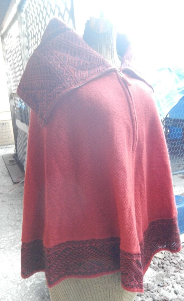 SOL 100% Baby Alpaca Zippered Cowl Neck Poncho Cape Women’s Size S $499 NWT - Image 4 of 4