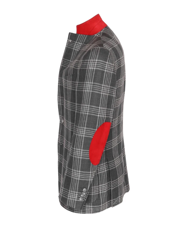 NUEVO CON ETIQUETAS EIDOS by ISAIA BLAZER Abrigo Deportivo Gris Lino Seda Lana Lujo Italia 52 Foto 2 de 4