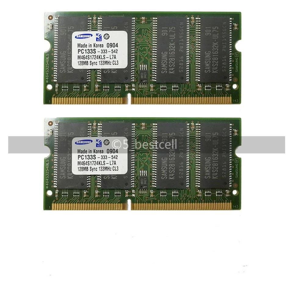 Samsung DDR PC133 133MHz 128MB 256MB 512MB SDRAM 144-pol. SODIMM Laptop Speicher - Bild 3 von 4