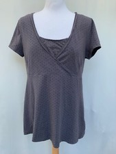 H&M Mama Maternity Top Size L V Neck Spotty Cotton Women