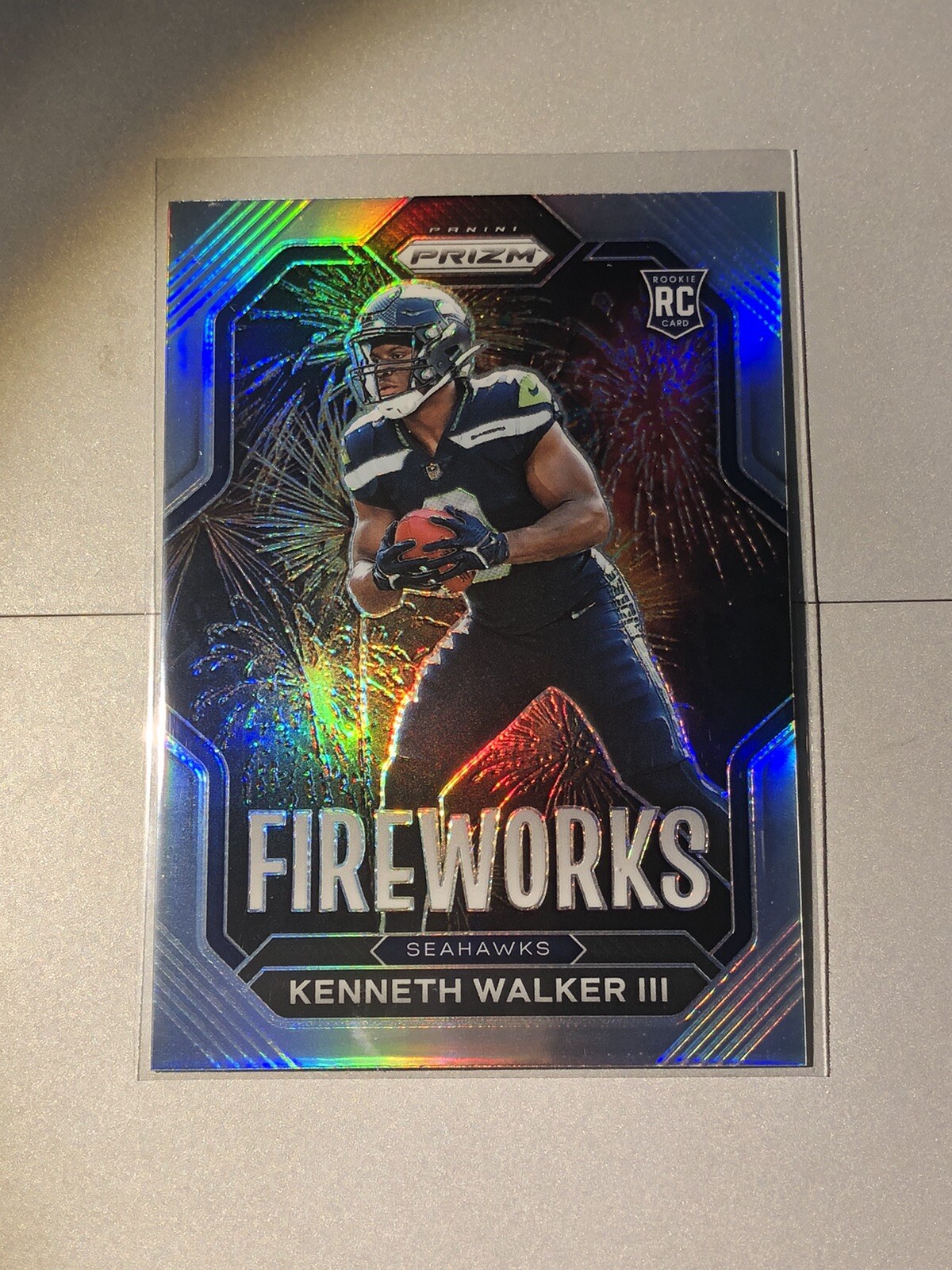 2022 Kenneth Walker III Prizm Rookie RC Fireworks Silver Holo #F-25 Seahawks