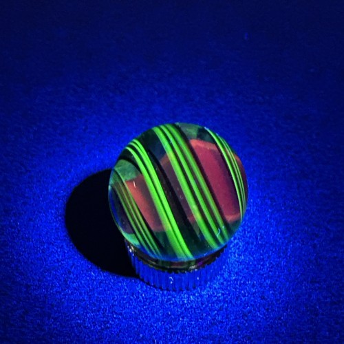 Contemporary Handmade Art Glass Marble .74" Sparkly UV Reactive MIB, Blue, Swirl - Picture 5 of 6