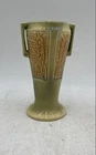 Red Wing Pottery Green Brown Round Shaped Double Handle Tabletop Vase