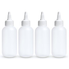 BRIGHTFROM Squeeze Bottles - 4 OZ Empty Plastic Containers 4 ounces, Natural