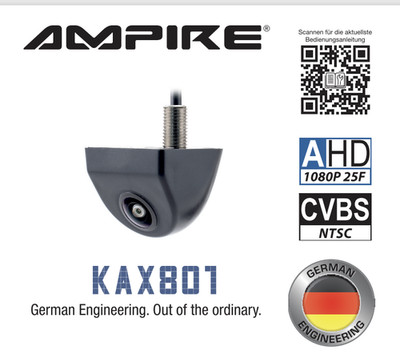 AMPIRE KAX801 Mini Rückfahrkamera (AHD/CVBS) Auto, Bus, Wohnmobil, LKW, Anhänger