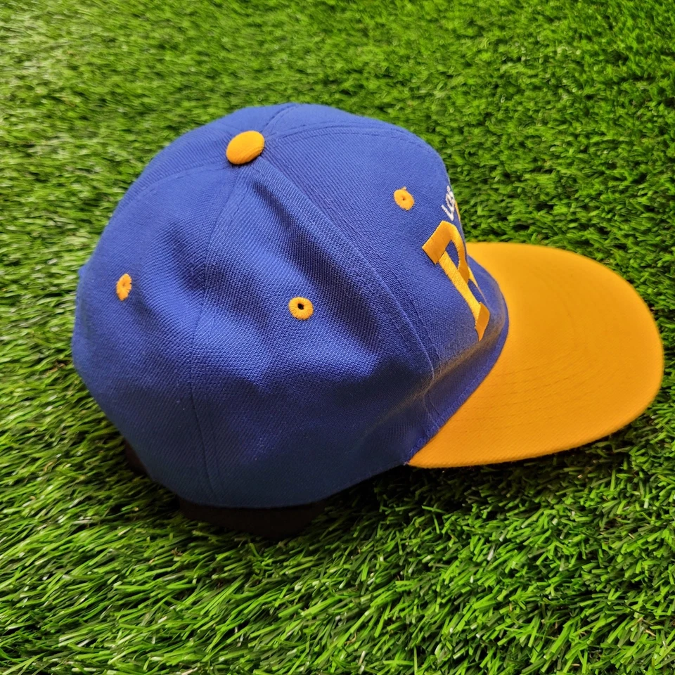 Gorra de fútbol LA Rams Snapback ala plana estilo retro azul amarillo Foto 4 de 4