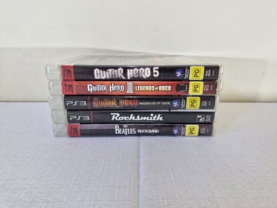 PS3 Guitar Hero Bundle 5 Games   GH3, GH5, Warriors of Rock, Rocksmith, Beatles