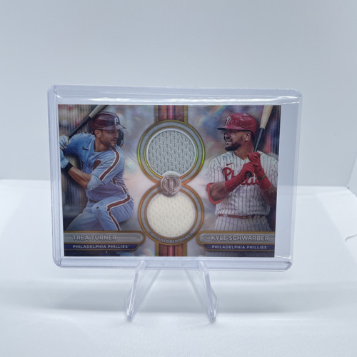 Trea Turner - Kyle Schwarber - 2024 Topps Tribute DUAL JERSEY RELIC /75 #DR2-TS - Picture 1 of 3