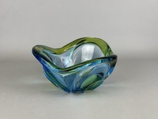 60s70s Glas Schale Snackschale Bohemia Buntglas Design Vintage Mid Century