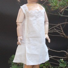 Antique 1910j Fine Linen Lace Doll Dress for 60cm Doll Jumeau
