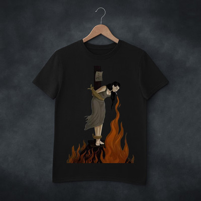Dark Witch Gothic Occult Graphic T Shirt Witchy Aesthetic Pagan Style Tee