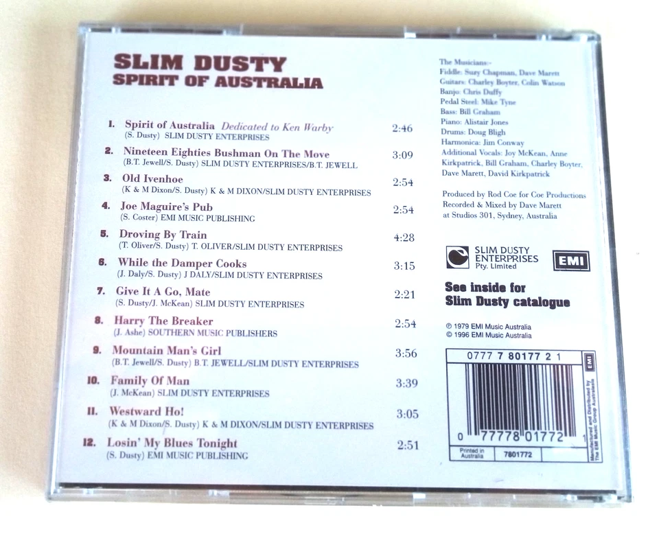 SLIM DUSTY Spirit Of Australia original album CD - image 3 of 3