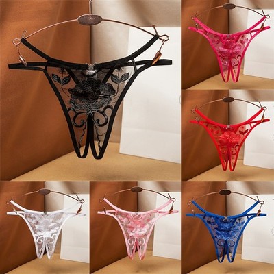 Seductive Crothless Lace Thong G string Panties  for LINGERIE Underwear Size
