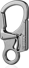 Ahiller Carabiner Clip, Double Anti-Misopening Locking Design, 3 inch, Grey