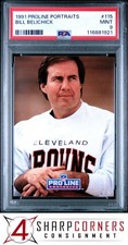 1991 PROLINE PORTRAITS #115 BILL BELICHICK RC BROWNS PSA 9