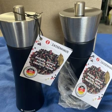 (2) Zassenhaus Augsburg Beech Wood Pepper Mills 7-inch! Free Ground Ship USA