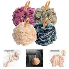 Loofah Bath Sponge Shower Loofahs 4 Pack Soft Exfoliating Body Scrubber Mesh