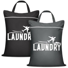 2 Pcs Large Travel Laundry Bags - Washable Waterproof Wet Dry Bags for Dirty ...