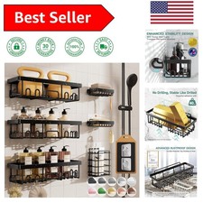 Shower Caddy 6-Pack, Advanced Rustproof Design, No Drilling Adhesive Shelves,...
