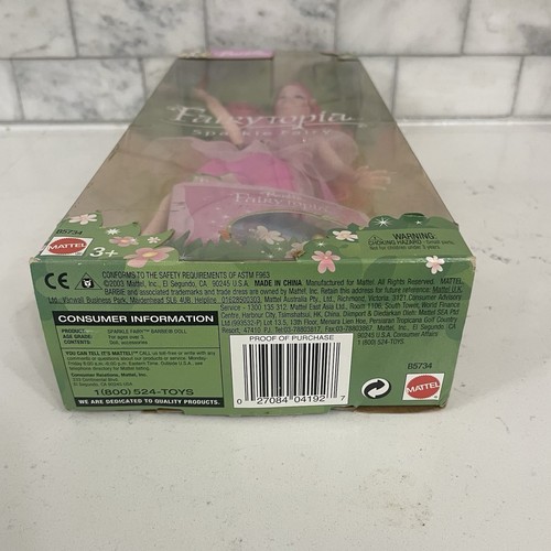 Barbie Fairytopia Pink Sparkle Fairy Doll 2003 New w/ Box Age & Wear - Picture 6 of 9