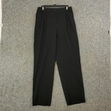 Liz Claiborne Lizsport Pants Womens 10 Black Pleated Trousers Cotton Stretch