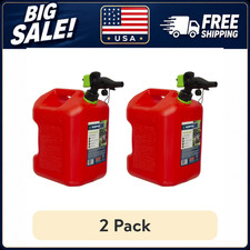 2 pack Scepter 5 Gallon Gas Can SmartControl Dual Handle Easy Pour No Spill