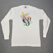 Vintage Apple IIGS Shirt Mens Large White Music Graphic Computer Promo 80s USA