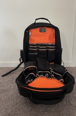 Klein Tools Tradesman Pro XL Nylon Tool Backpack Black/Orange 40 pockets
