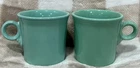 Set Of 2 Fiesta Ware O Ring Handle Coffee Cup Mugs HLC  Sea Mist Green Turquoise