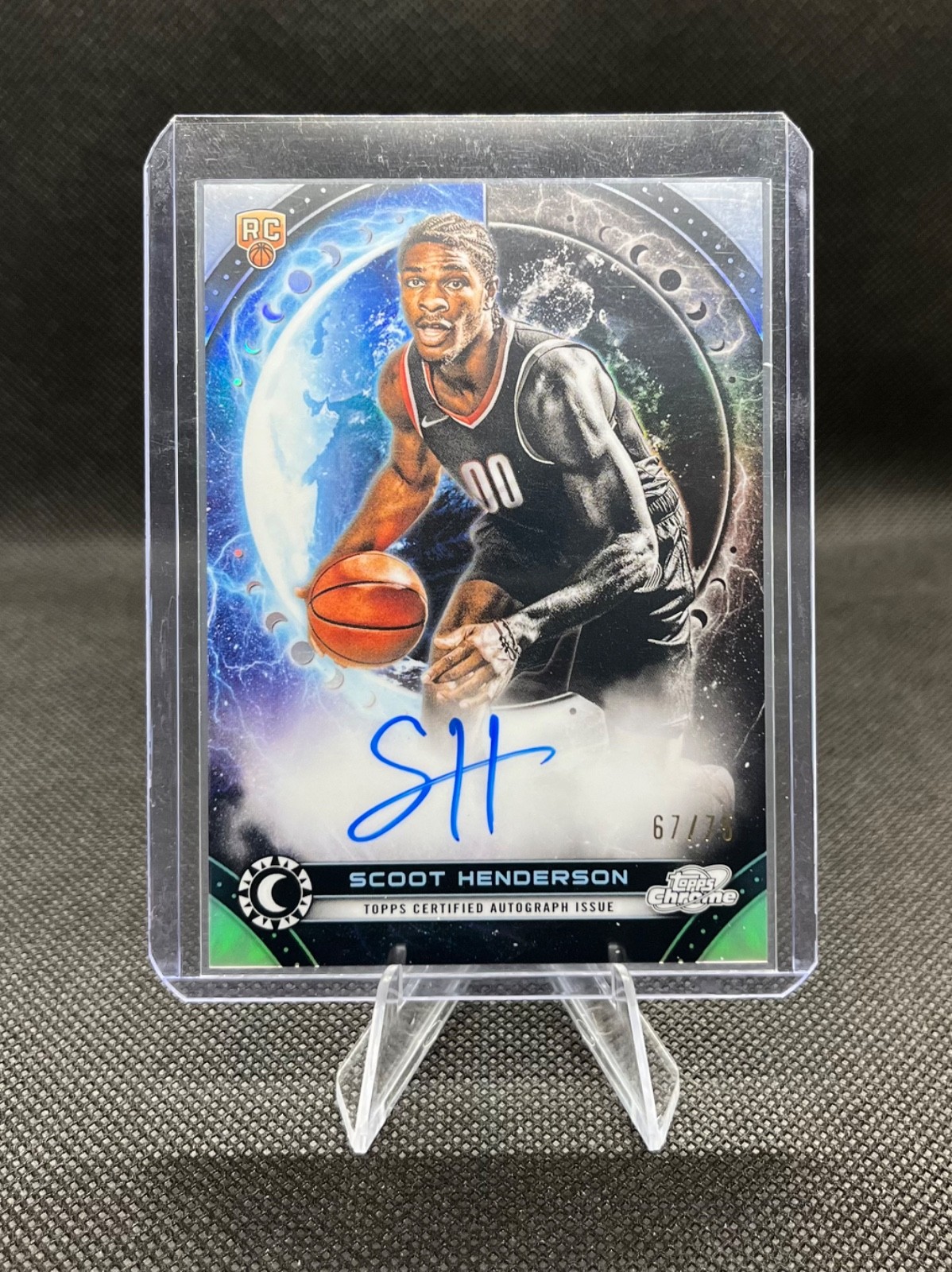 2023-24 Topps Cosmic Chrome -Scoot Henderson Equinox Refractor Auto /75