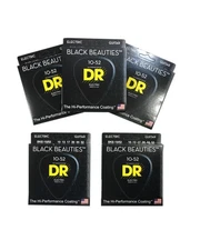 DR Guitar Strings Electric 5 Sets Black Beauties High Performance Coated 10-52
