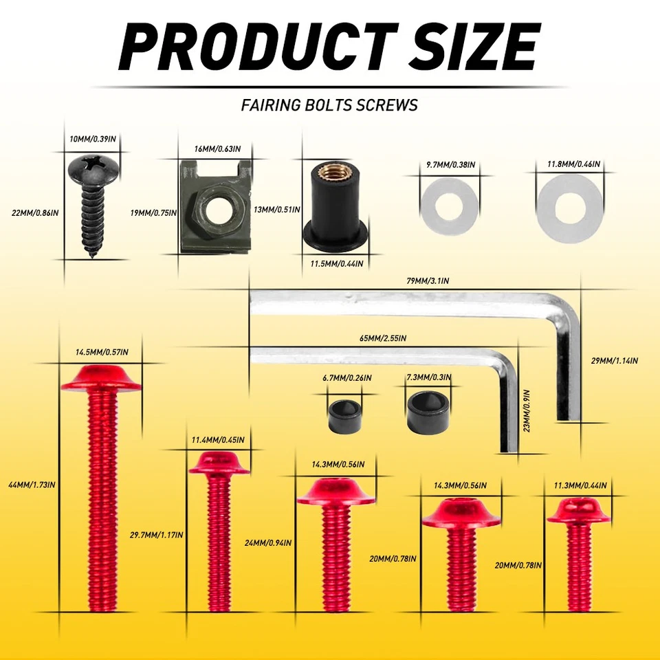 Tornillos de carenado completos CNC aptos para tornillos de carrocería Kawasaki Ninja sujetador rojo EE. UU. Foto 3 de 4