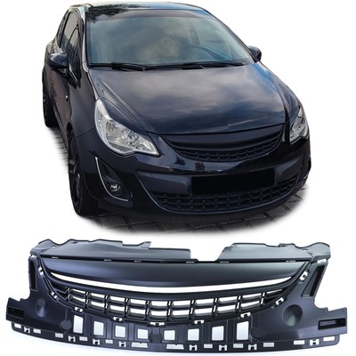 Sport Kühlergrill ohne Emblem Schwarz für Opel Corsa D 11-14