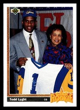 Todd Lyght 1991 Upper Deck Star Rookie #21 Los Angeles Rams RC *215
