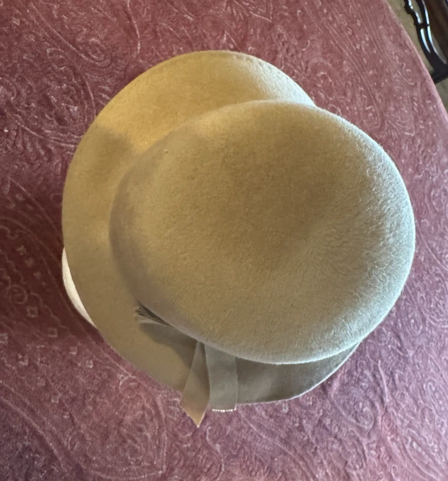 Sombrero vintage camel para mujer pollack elegante; Glenover 100 % fieltro de lana Foto 4 de 4