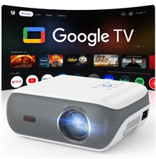 Wifi Google TV Projector, 4K Home Theater Dolby Sound, WiFi & Bluetooth, Stream