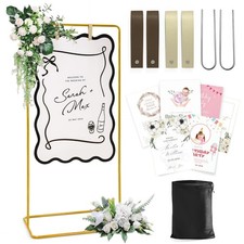 Wedding Welcome Sign Stand, Welcome to our Wedding Sign Holder, Gold Easel St...