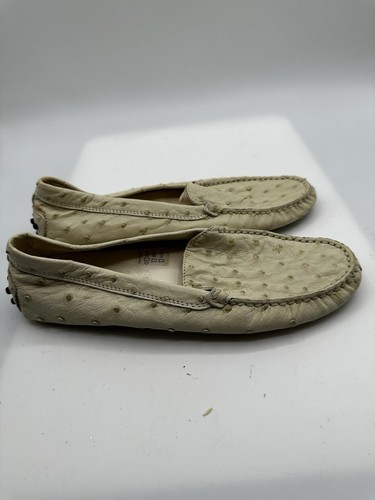 Mocassino donna Tod’s Gommino crema stampa struzzo taglia 7 - Foto 6 di 11