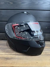 Youth L Motorcycle Modular Full Face Helmet Flip up Dual Visor DOT Matte black 