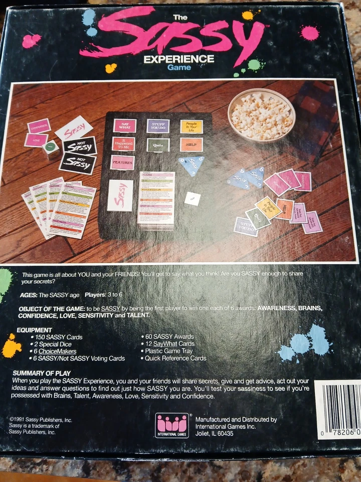 The Sassy Experience Vintage Jogo de Tabuleiro 1991 Revista Sassy - Imagem 2 de 4
