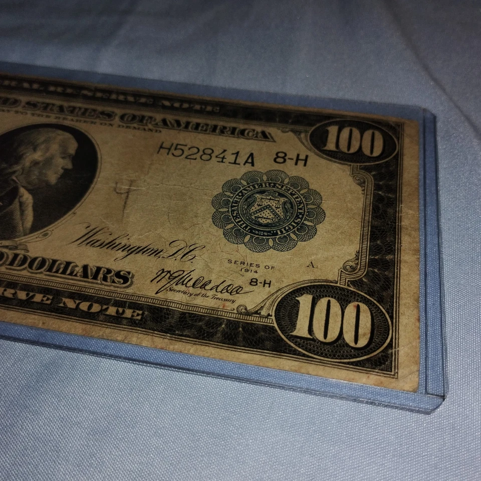 1914 $100 FEDERAL RESERVE NOTE Washington DC  - Image 3 of 4