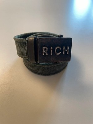 Vintage Richmond Belt with Adjustable Buckle Fabric Canvas Green