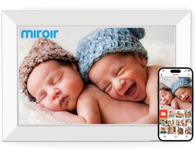 Miroir 10.1 Inch WiFi Digital Photo Frame via Frameo App, 1280x800 HD IPS Tou...