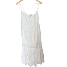 Old Navy Women’s White Tiered Tie Front Dress Cottagecore Prairie Baby Doll S