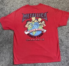 Vintage Metallica Rock Band Madly In Anger World Tour T Shirt 2004 Size XL Red
