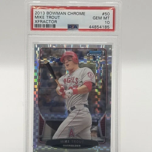 2013 Bowman Chrome Mike Trout #50 X-Fractor Psa 10